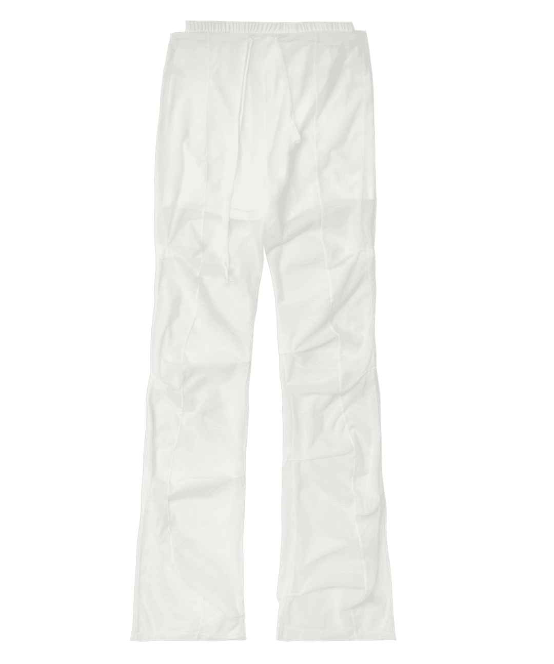 Sheer Over Tuck Pants / White