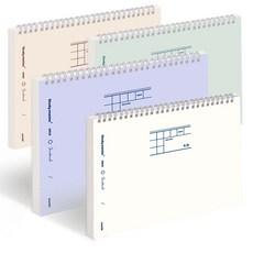 뮤니드 It spring 3분할 그리드 가로노트 컬러 4종 세트, soft beige..., 1세트