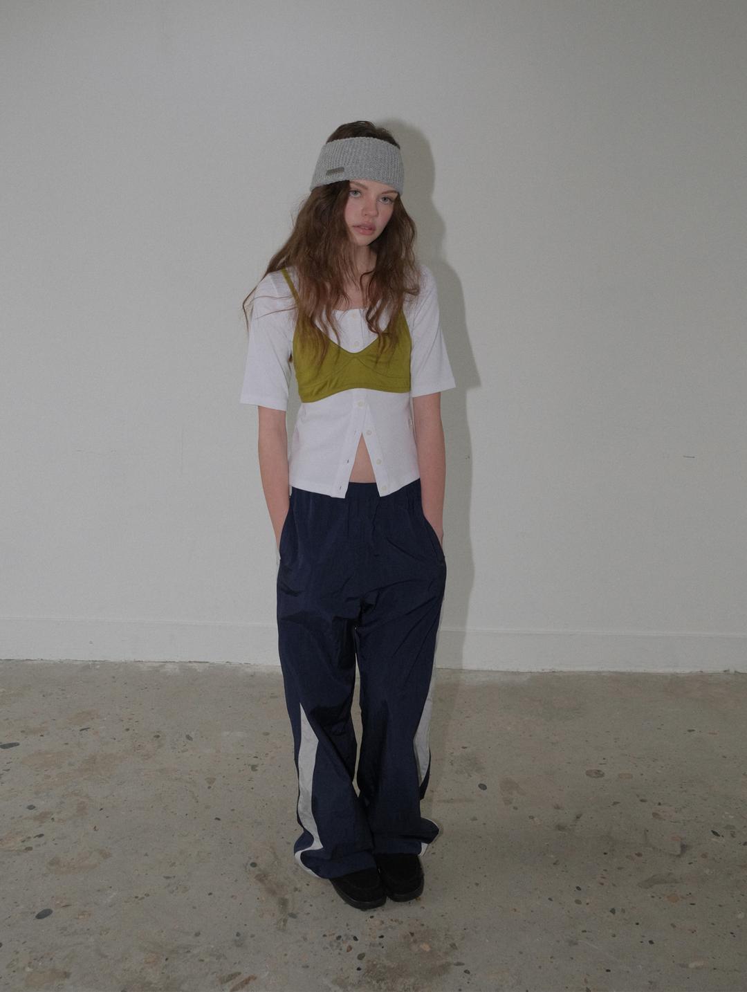 WORDS NYLON PANTS - NAVY