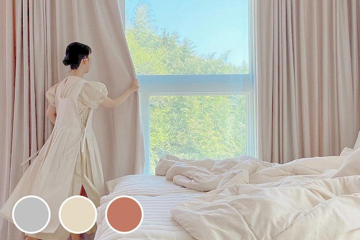 [단독/맞춤/5%쿠폰] 온도조절 세이브 이음선없는 나비주름 형상기억 암막커튼 7colors