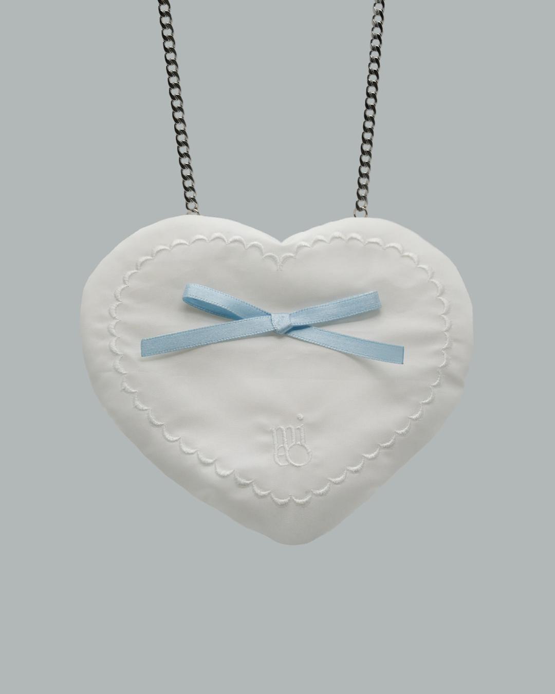 Ribbon Heart Bag _ White
