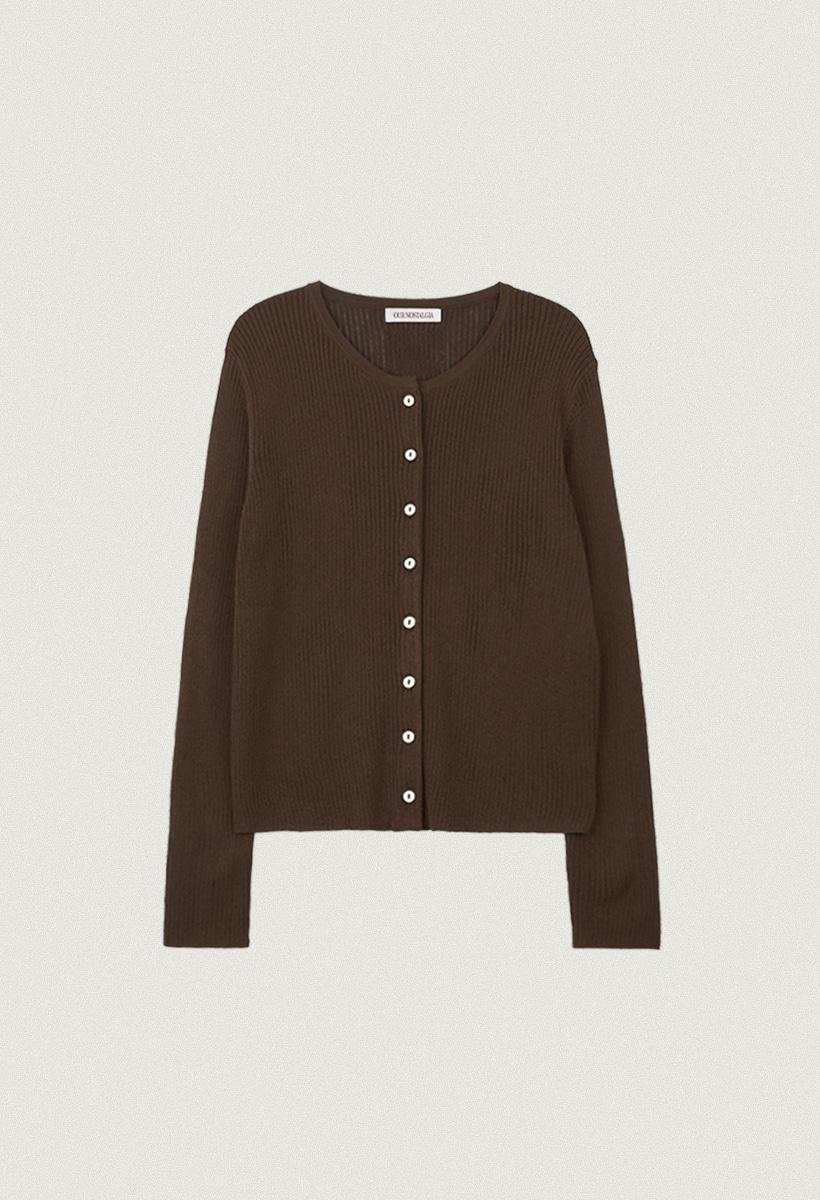 Lush basic knit setup cardigan_Brown(OC25-KN09)
