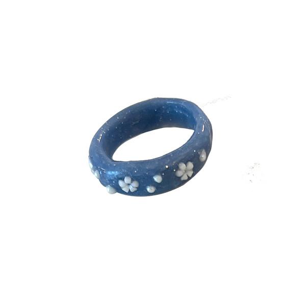 [viviflo ring] flower ring - blue