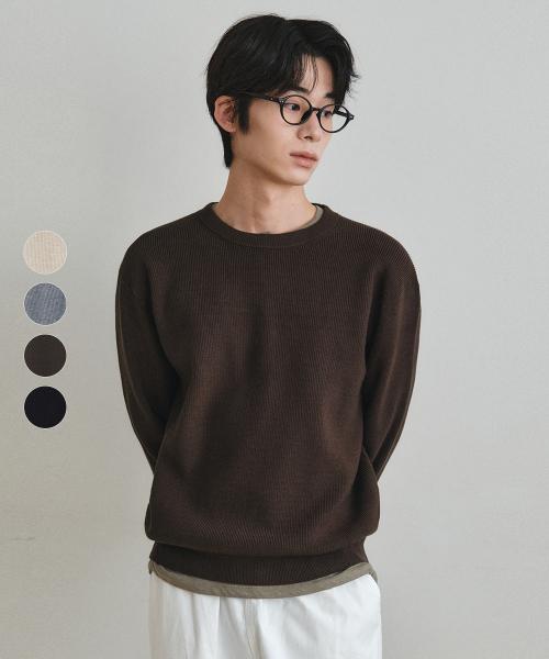 [NERDKING] 올웨이즈 워셔블 크롭 라운드 니트_4COLOR