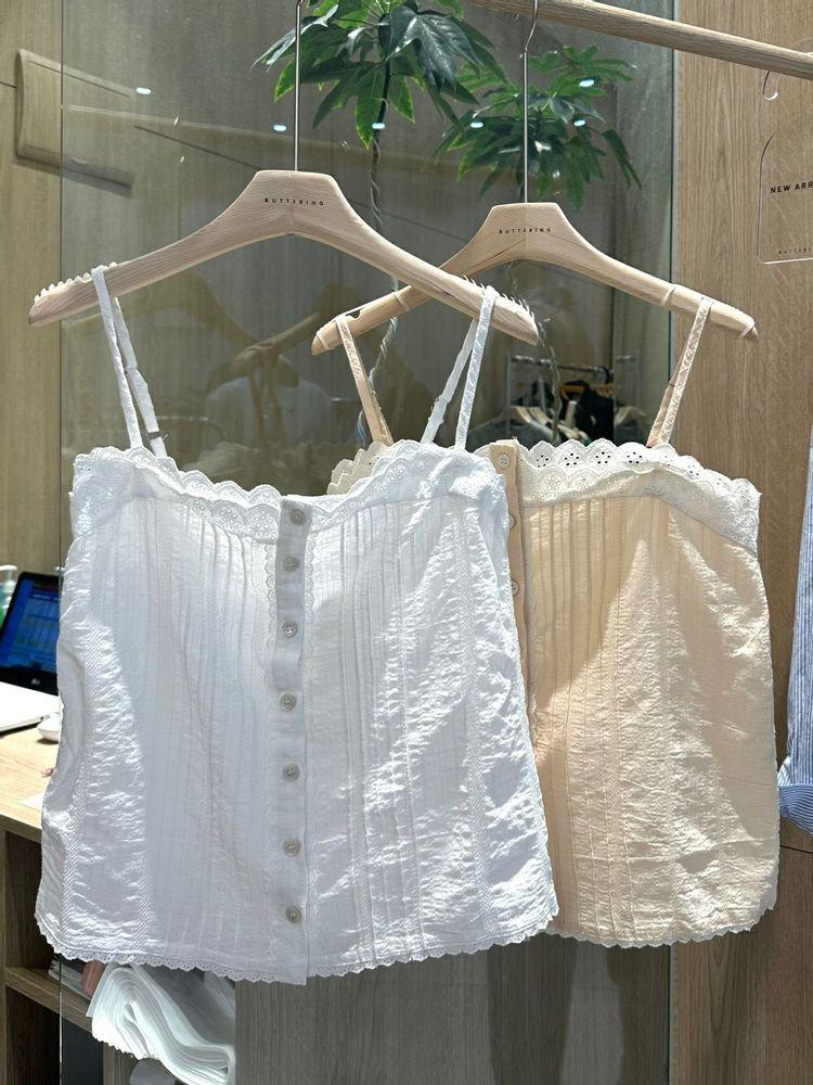 03809 여름 자카드 핀턱나시