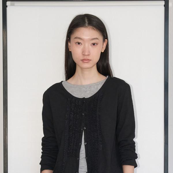 [3/30 순차 출고] [MADE] Lace Line Cardigan (Black)