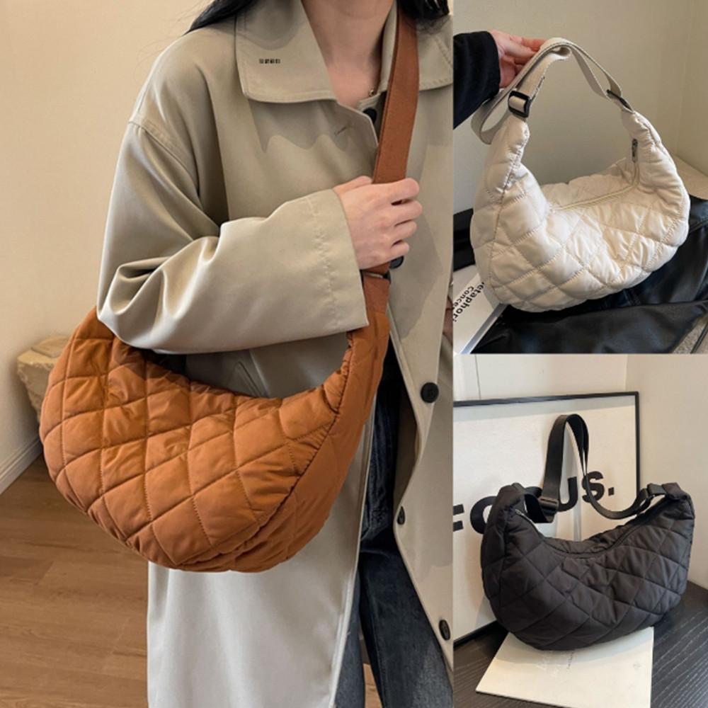 패딩 가방 반달 누빔 백 숄더 크로스백