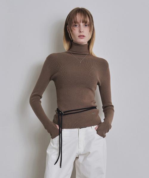 [우먼] 슬림 터틀넥 골지 니트 6 COLOR COWKT006