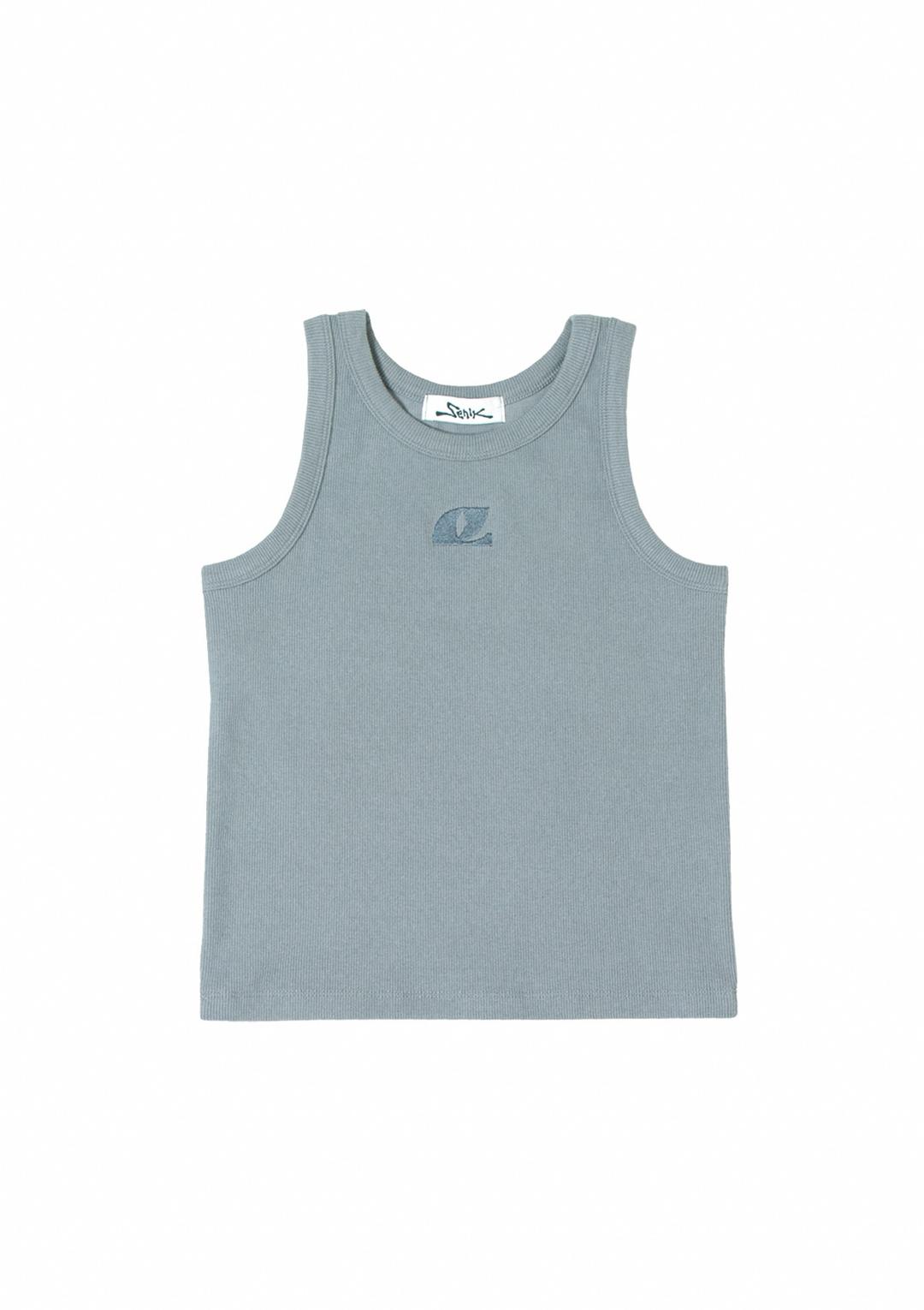 Classic rib sleeveless - Blue grey
