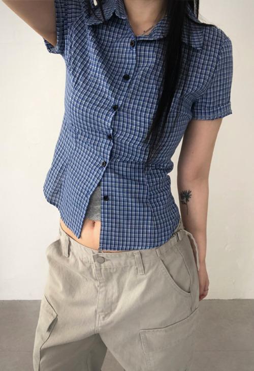 이즈이즈 Cheek check shirt