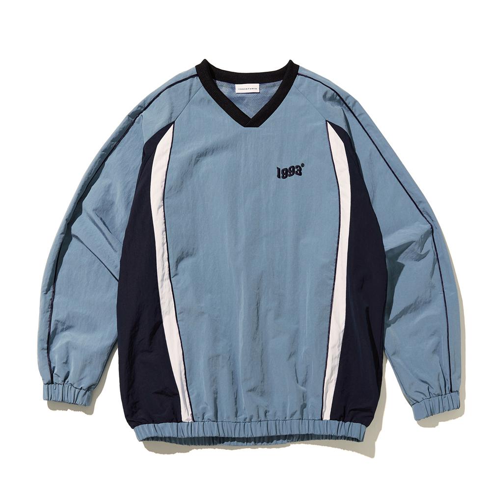 빈티지 파이핑 윈드브레이커_블루