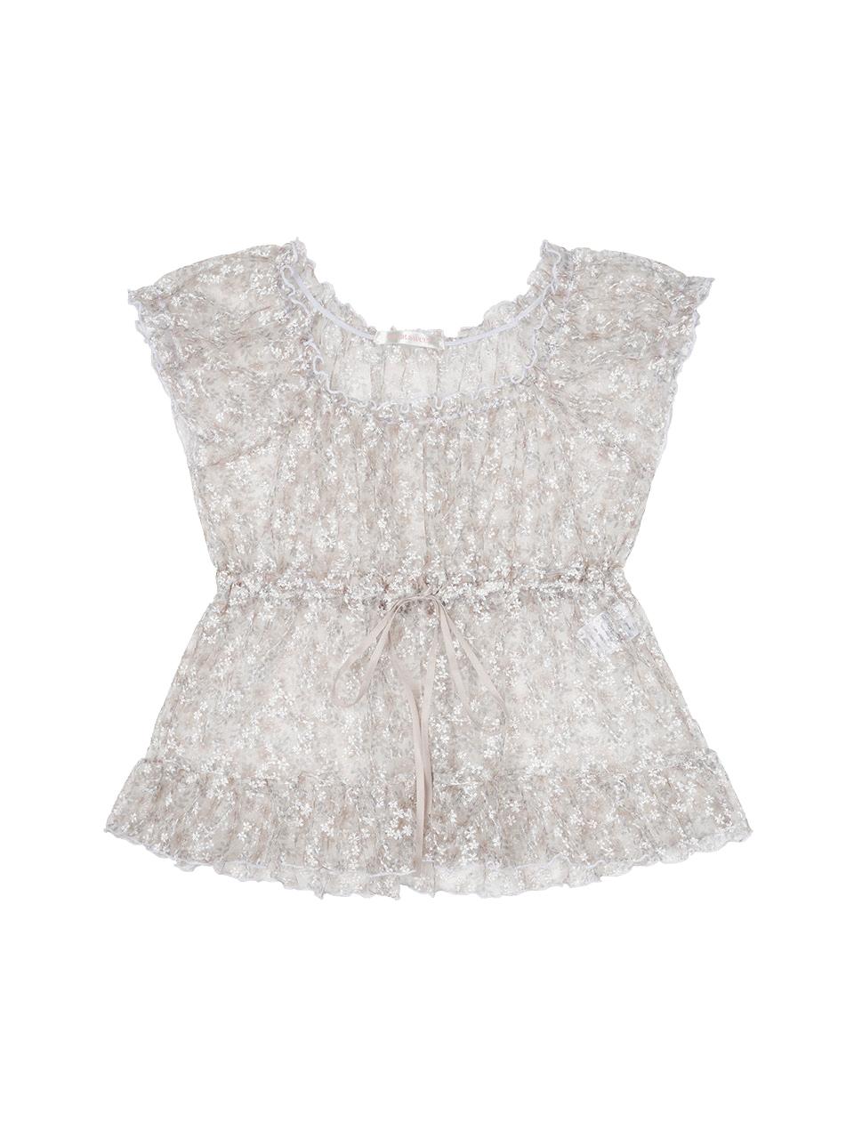 FLOWER SHOWER BLOUSE - BROWN