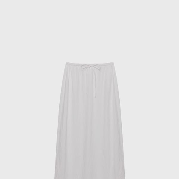 Drapey Washed Long Skirt (Ivory / Dark Gray)