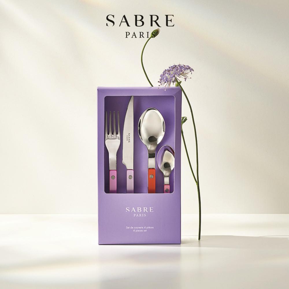 사브르 비스트로 펄리핸들 핑크 디너 4P 세트