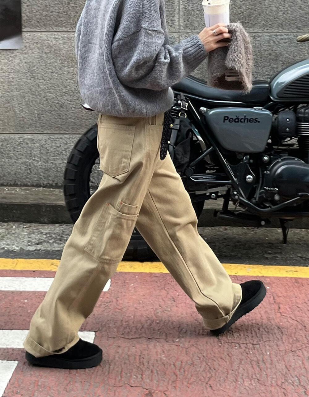 오브나인 [베이지M 당일출고]더블 포켓 pants