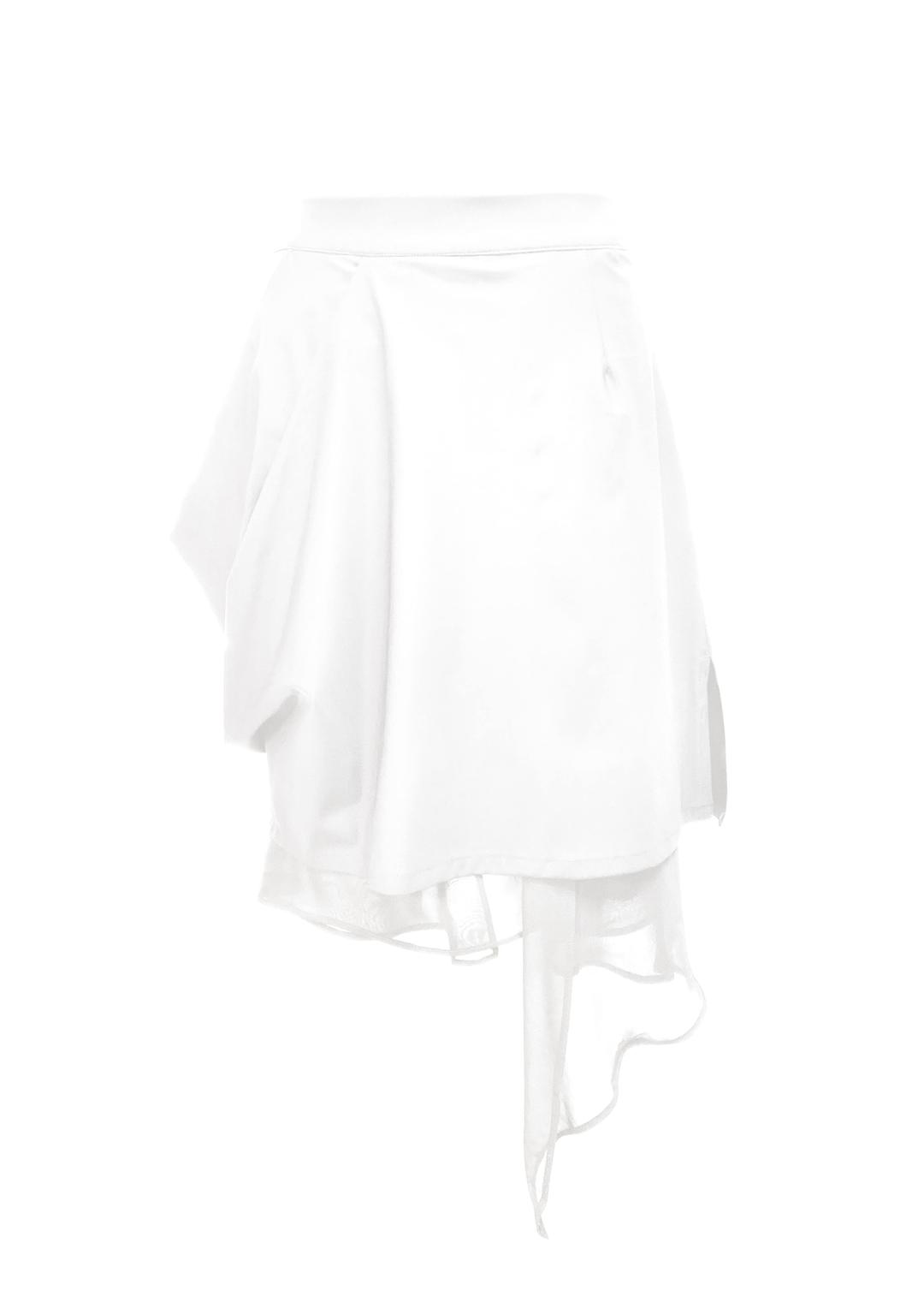 DRAPING LAYERS SKIRT . WHITE