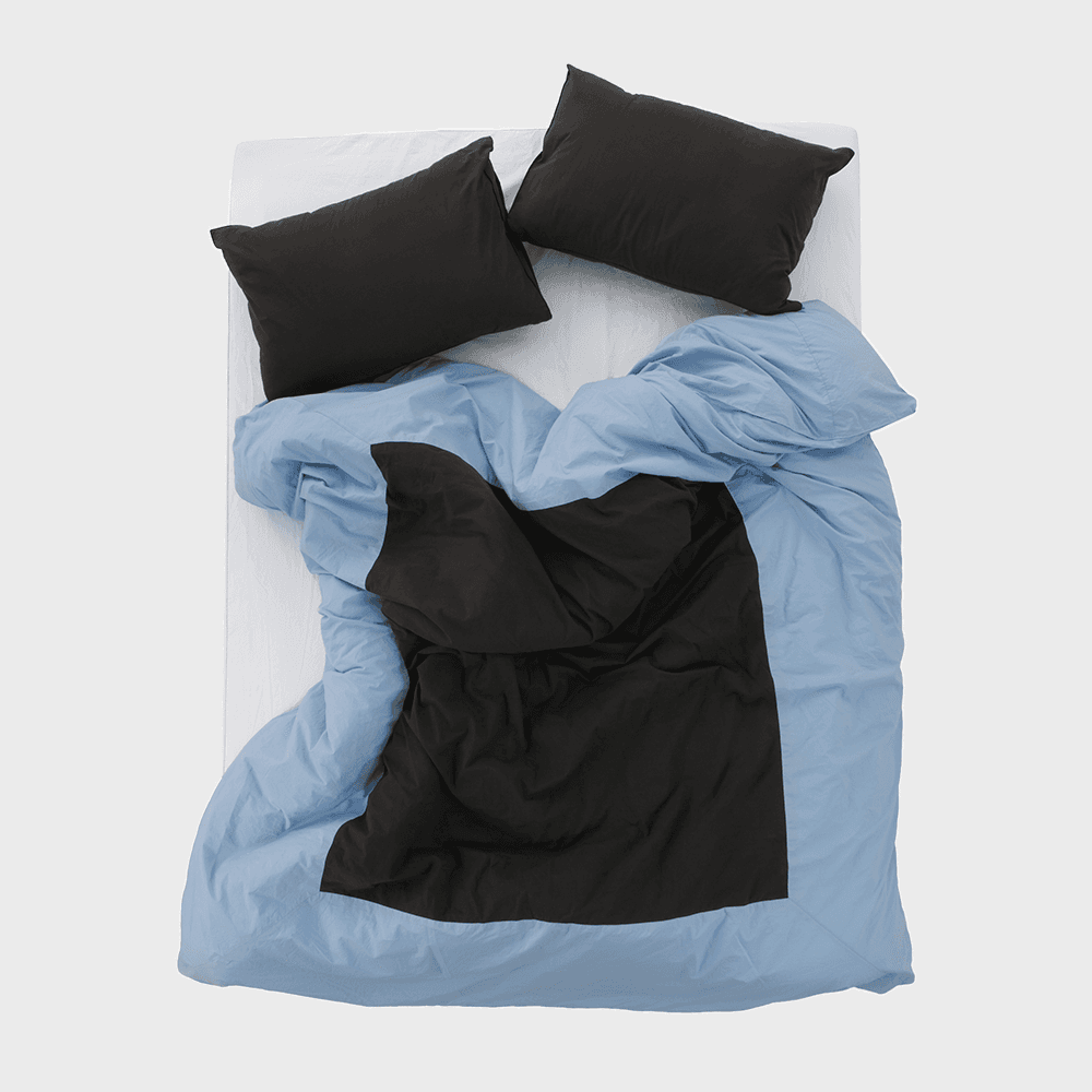 Island duvet cover - Skyblue / Black