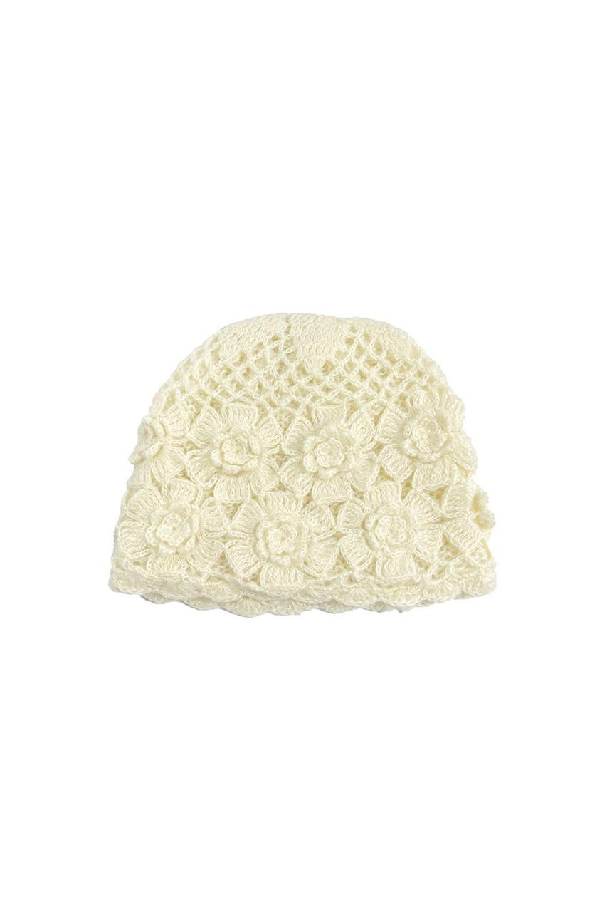 flower knit beanie (4color)