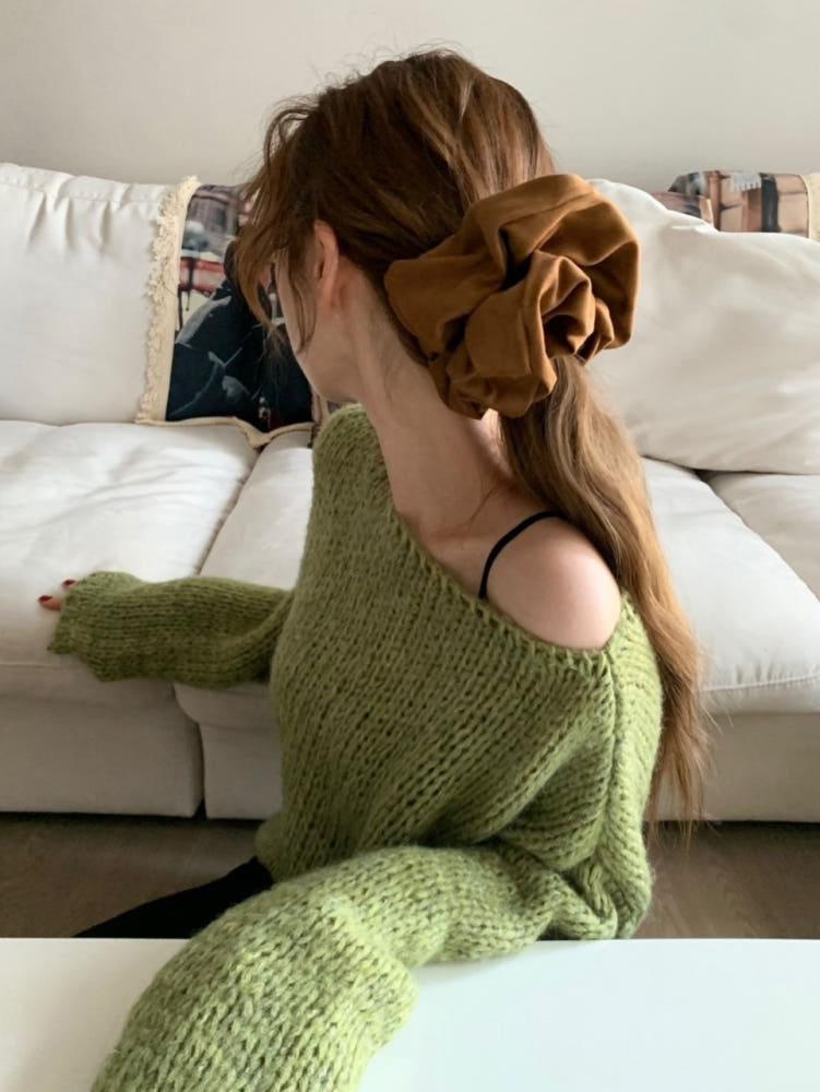 스웨이드 볼륨 빅시이즈 스크런치 곱창끈 머리끈