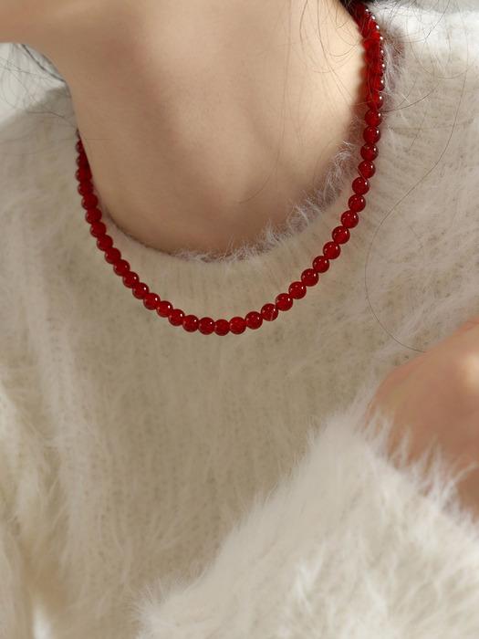 [silver925] red onyx necklace