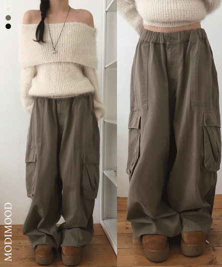 [Brand Quality/Unisex] Banding Mega Wide Cargo Pants - 3 colors