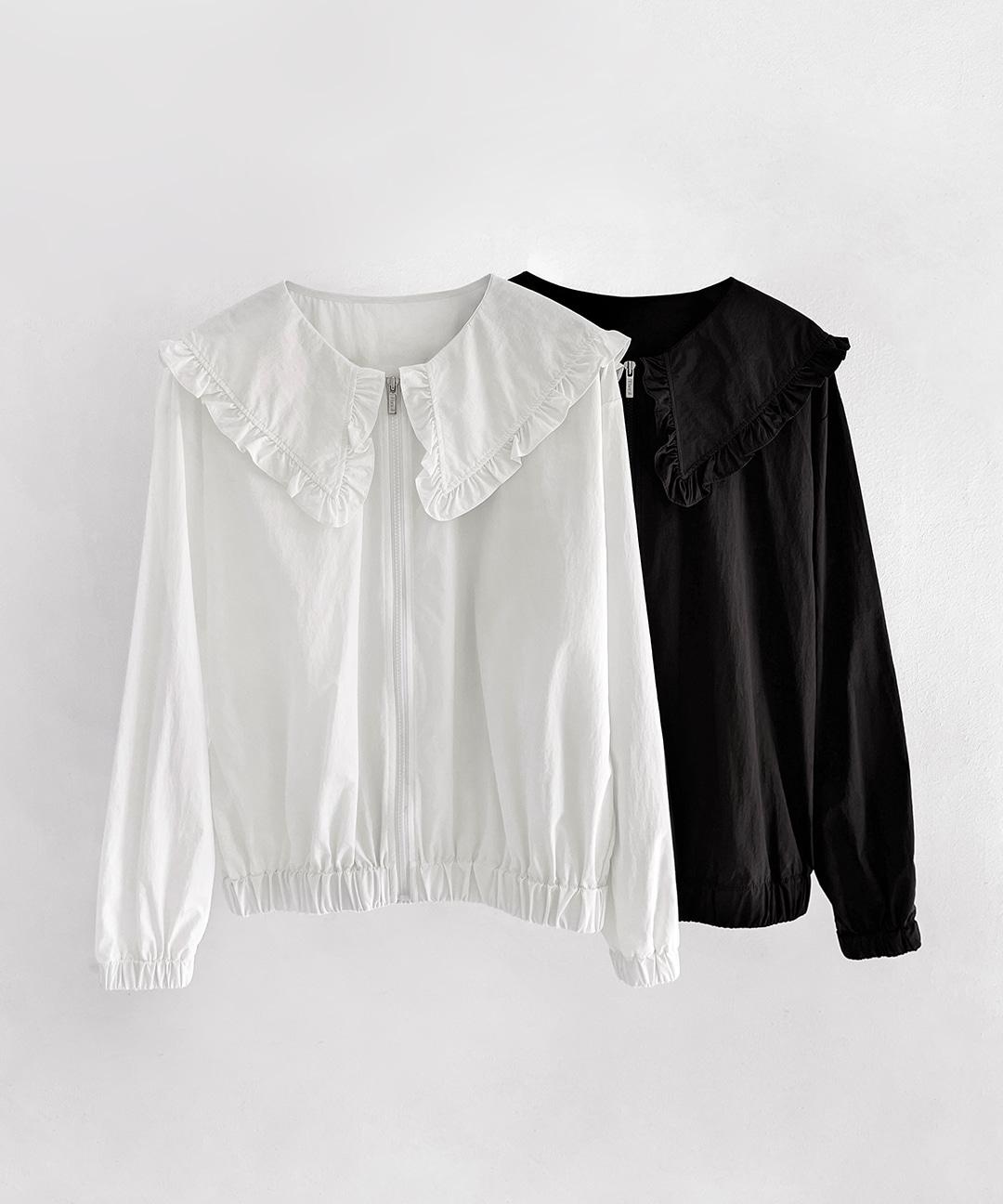 러플 집업 블라우스