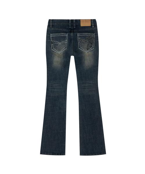 Lowrise Boots Cut Denim Pants Blue