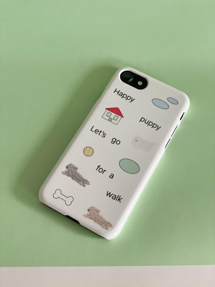 Happy puppy hard phone case / 유광하드 케이스 : 투포우야드