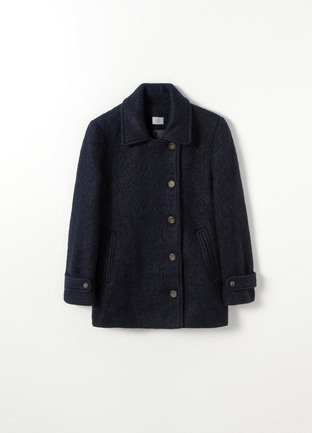 2ND Villa Alpaca Half Coat(Navy)