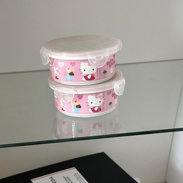키티 고전 핑크 밀폐용기(250ml)