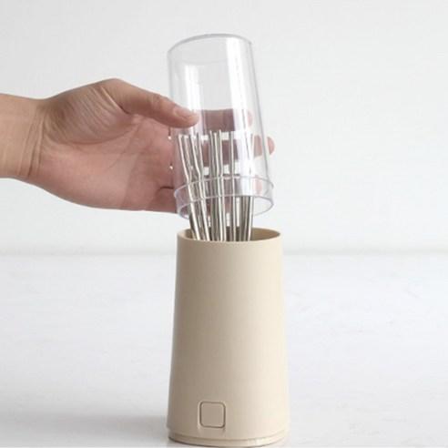 윈프라이스 자동물빠짐 뚜껑형 수저꽂이, 베이지, 1개 - 수저통/보관함 | 쿠팡