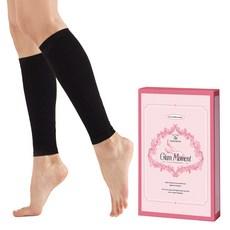 글램모먼트 메디컬 서포트 오픈토 쇼트 의료용 종아리 압박 스타킹 블랙, L, 종아리/무릎형, 1세트