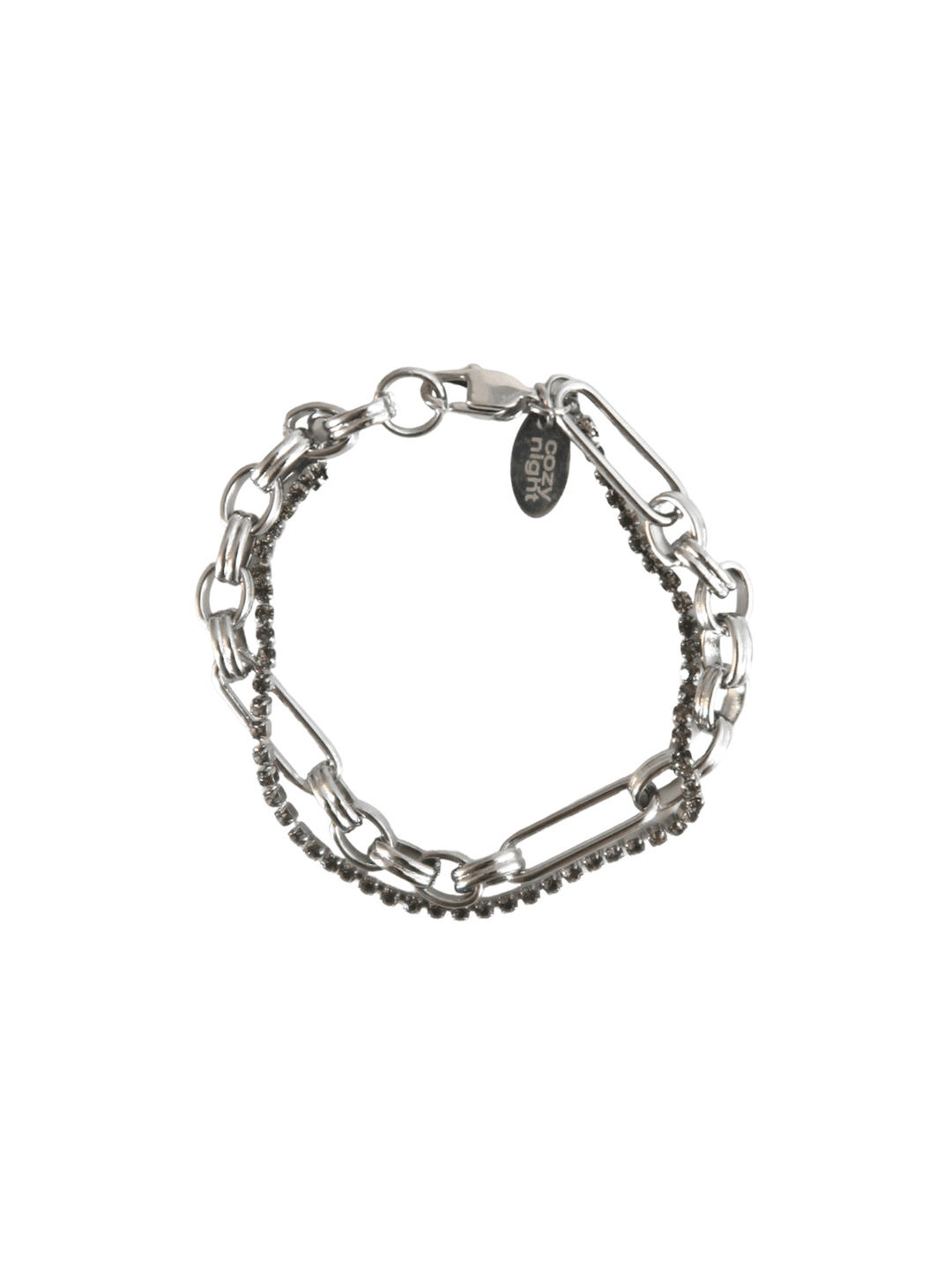 [C.Z.N.T] ice two chain bracelet (black)