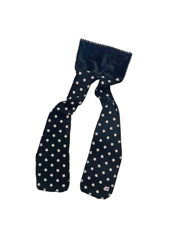STARS BEANIE N MUFFLER BLACK