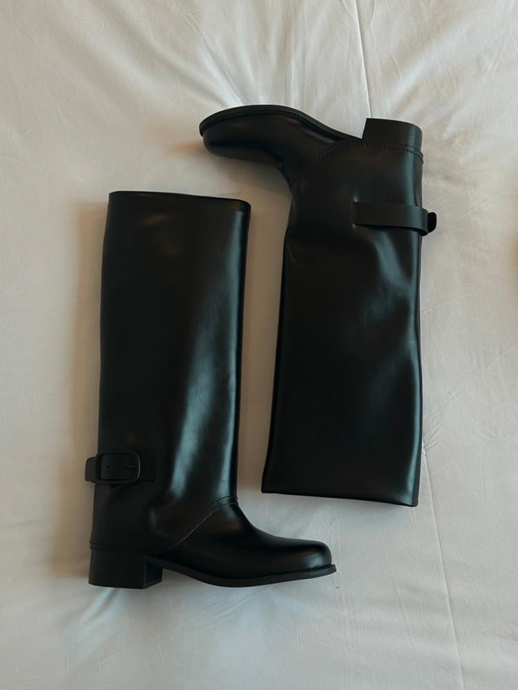 버클 와이드 롱부츠