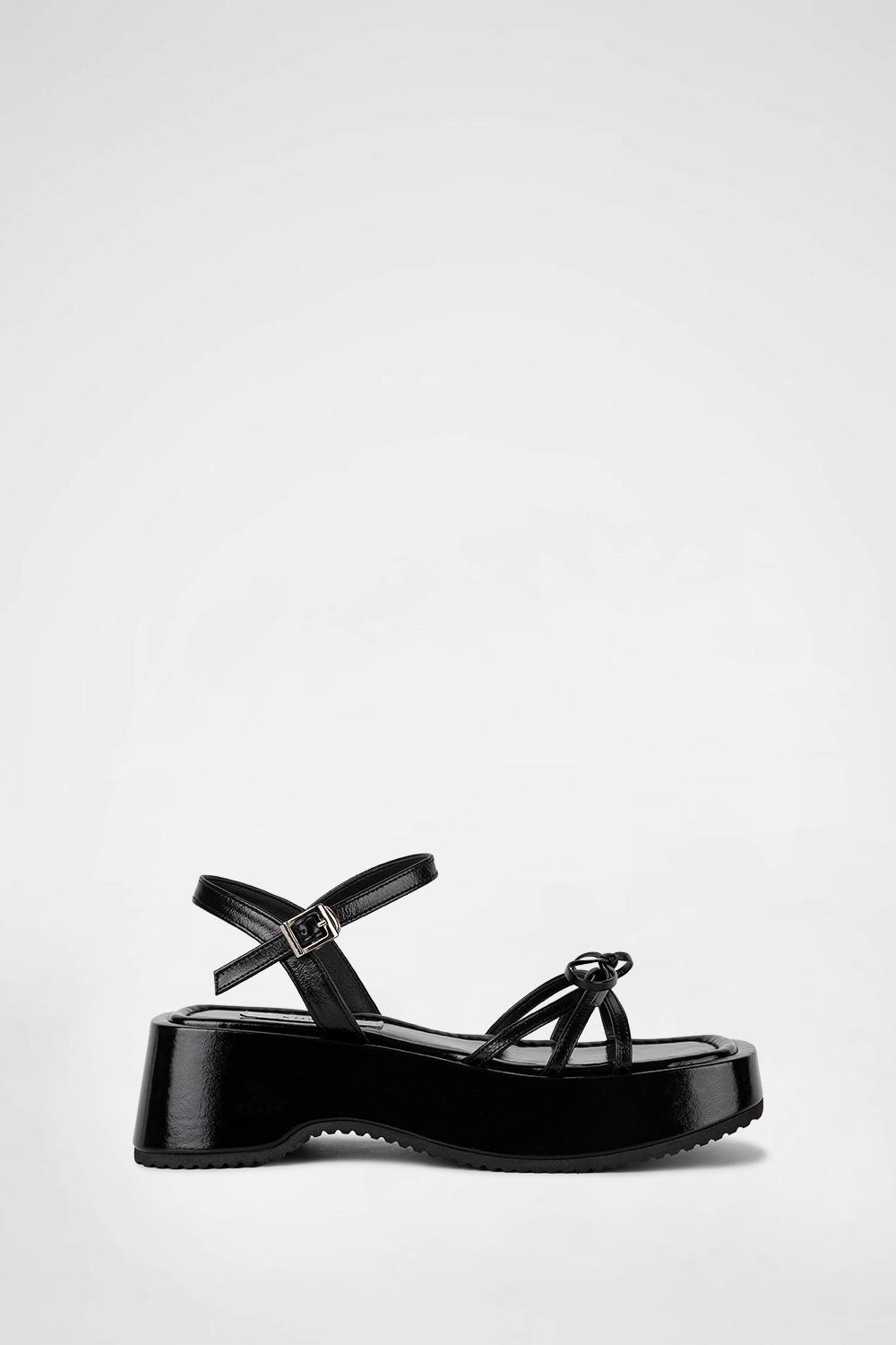 [5/17부터 순차배송] RIBBON PLATFORM SANDALS / BLACK