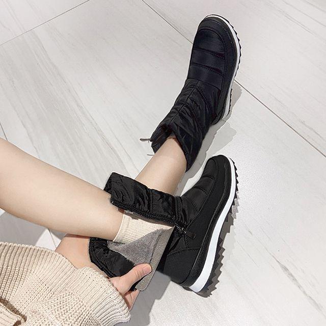 [당일출고/남여공용/털안감] 무다 로운 미끄럼방지 방수기능 통굽 키높이 방한 패딩 앵클 숏 미들롱부츠 신발 슈즈 일본여행 삿포로 겨울부츠 털부츠 발편한 기모부츠