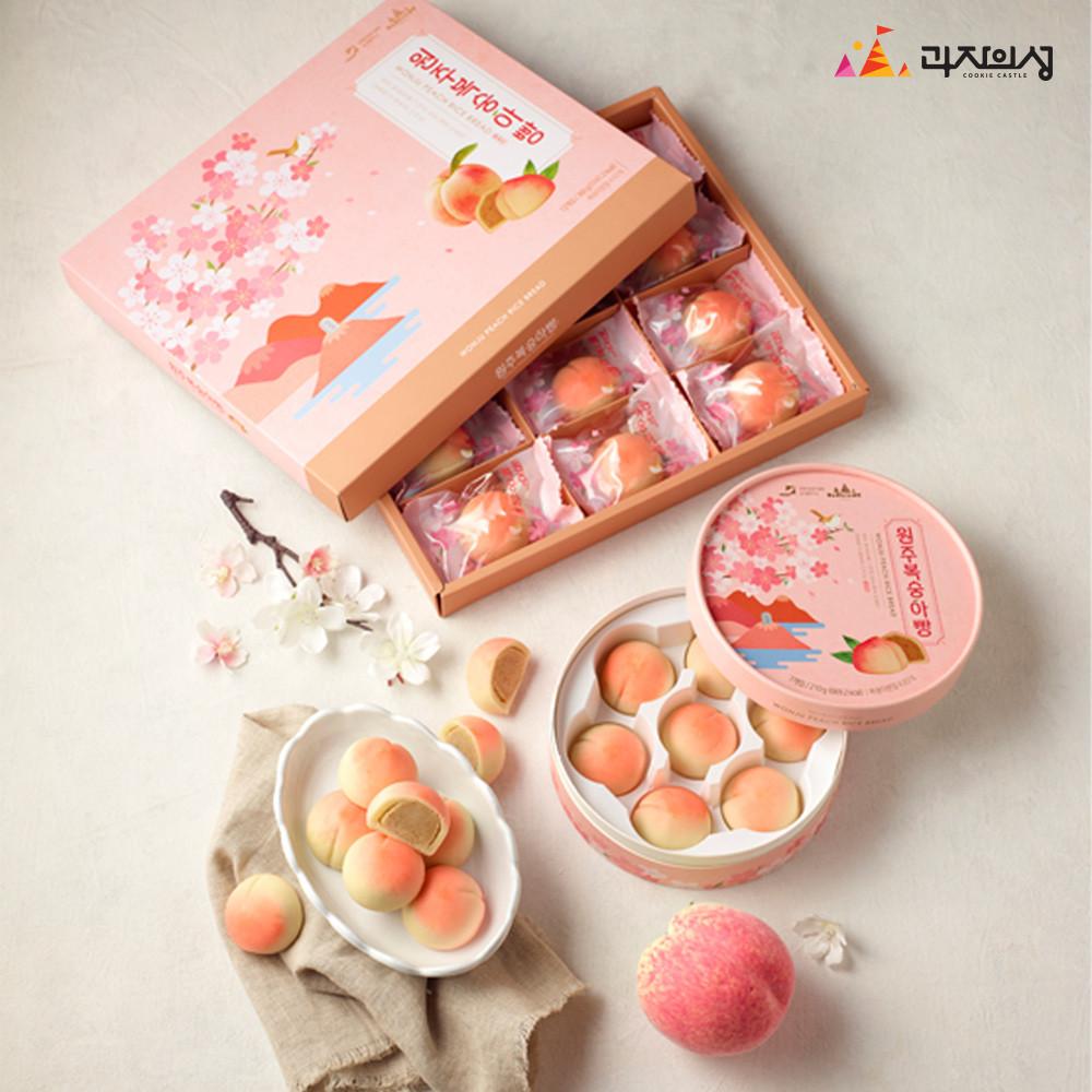 [과자의성] 원주 복숭아빵 7입 12입 디저트 답례품 간식 선물 개별포장 택배