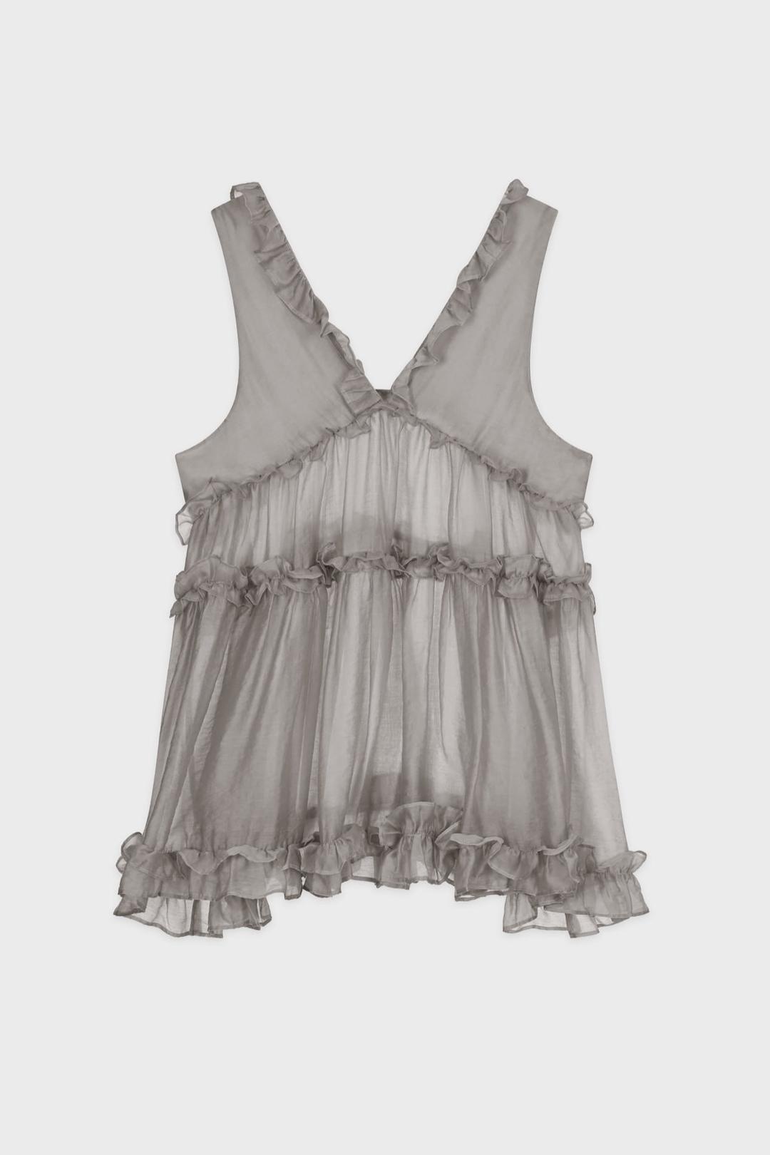 Layered Frill Sleeveless (Ash Gray)