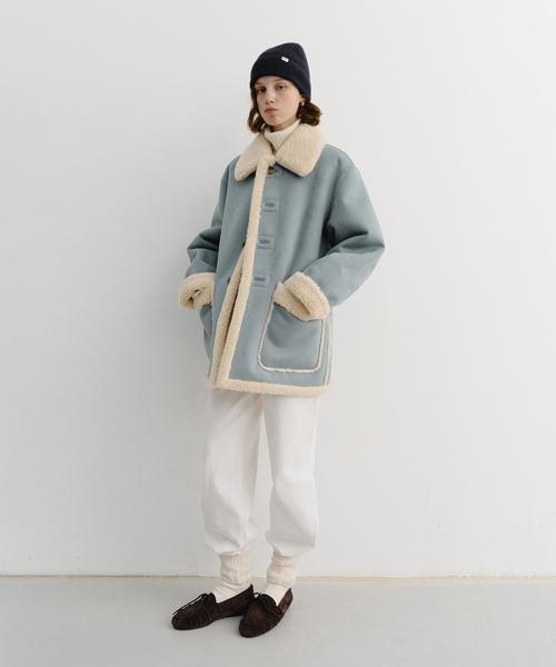 UNISEX REVERSIBLE SHEARLING JACKET_UDJU5D121_SOFT BLUE