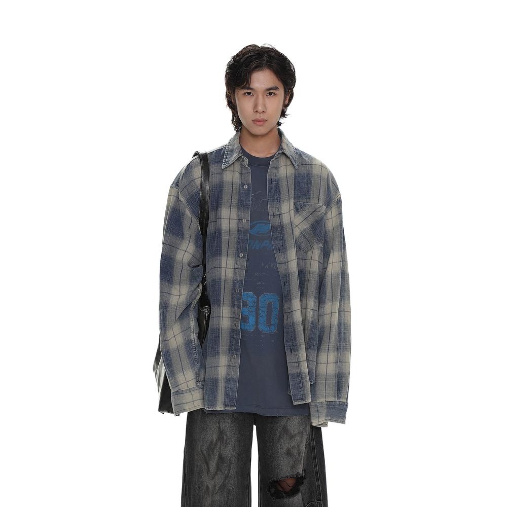 MASONPRINCE 메이슨프린스 남녀 체크셔츠 빈티지 루즈핏 캐주얼 커플 남방 셔츠 커플티