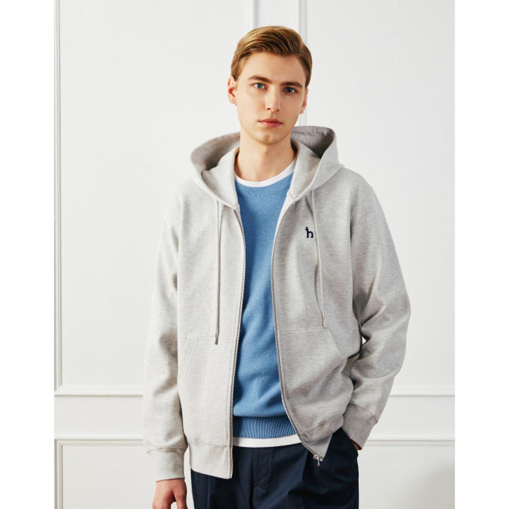 헤지스  [SOFT SWEAT] 그레이 베이직 후드 집업 HZTS3A106G2