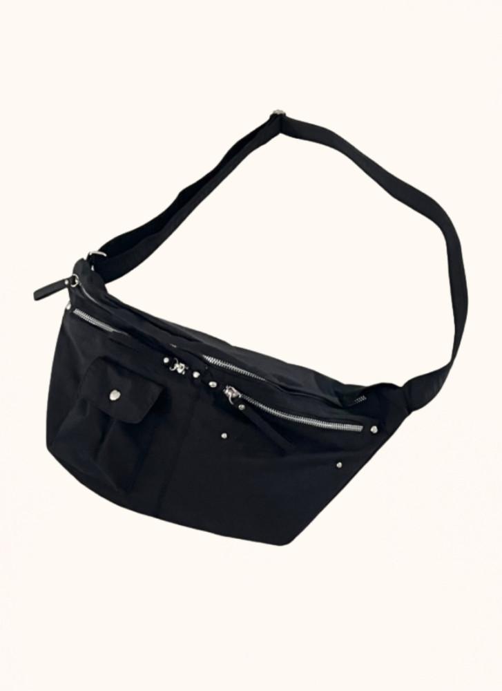 Zip pocket fanny bag 짚 포켓 페니 슬링백