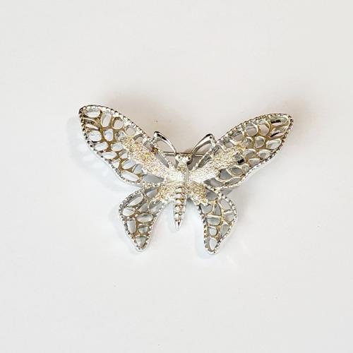 70년대 SARAH COV "Madam Butterfly\" 은색 나비 브로치