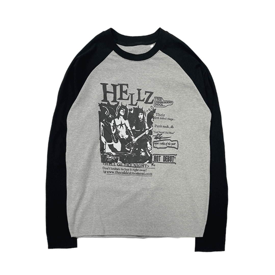 TCM hellz raglan long sleeve (black/grey) (2/13 예약발송)