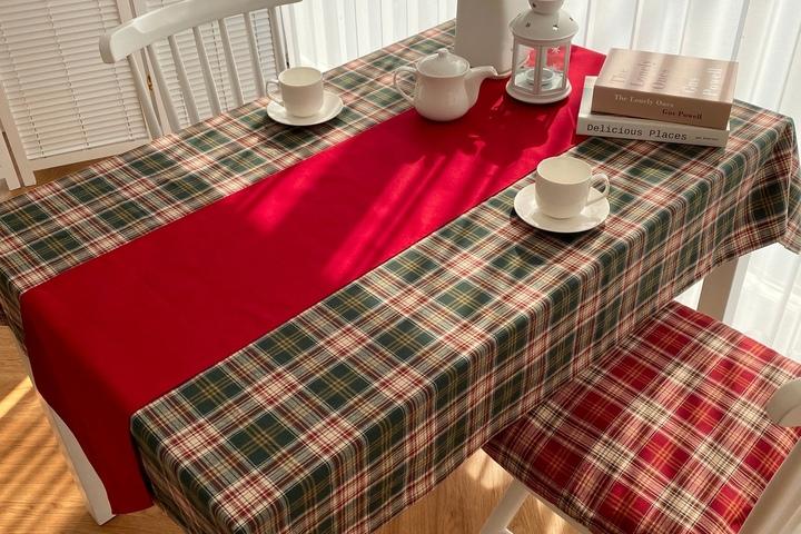심플 무지 크리스마스 테이블 러너 그린/레드 2size