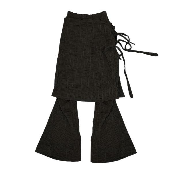 241-Mesh Boot-cut Skirt&Pants set