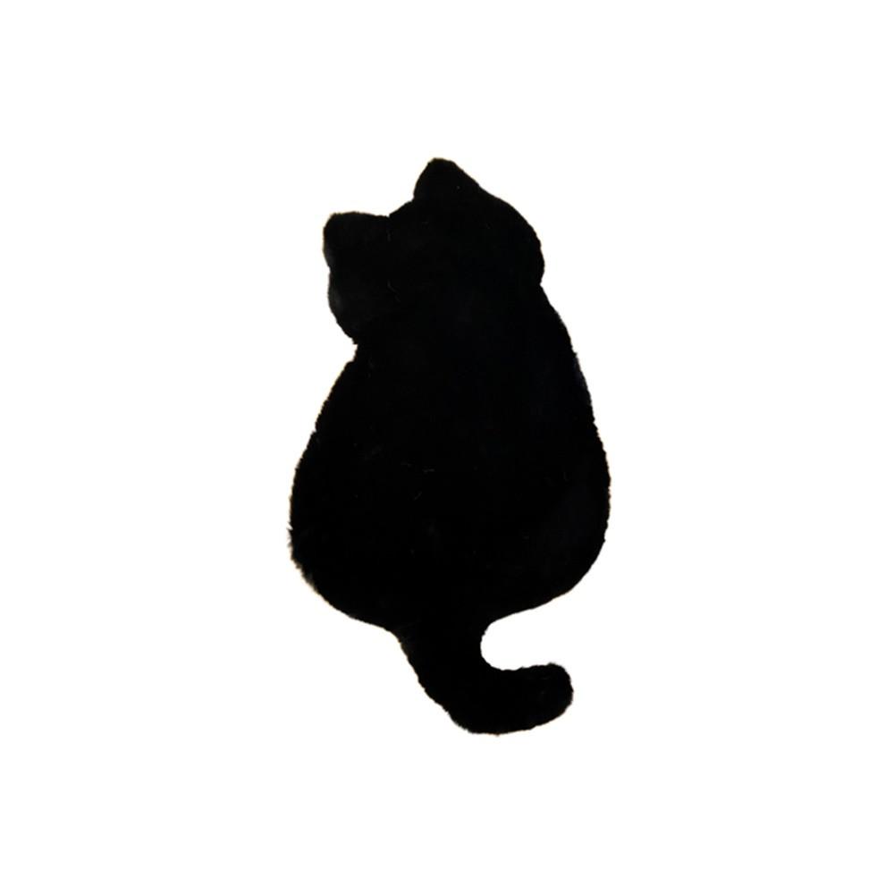 고심 검정 고양이 실루엣 뒤태 러그 발매트 black cat 뒷모습