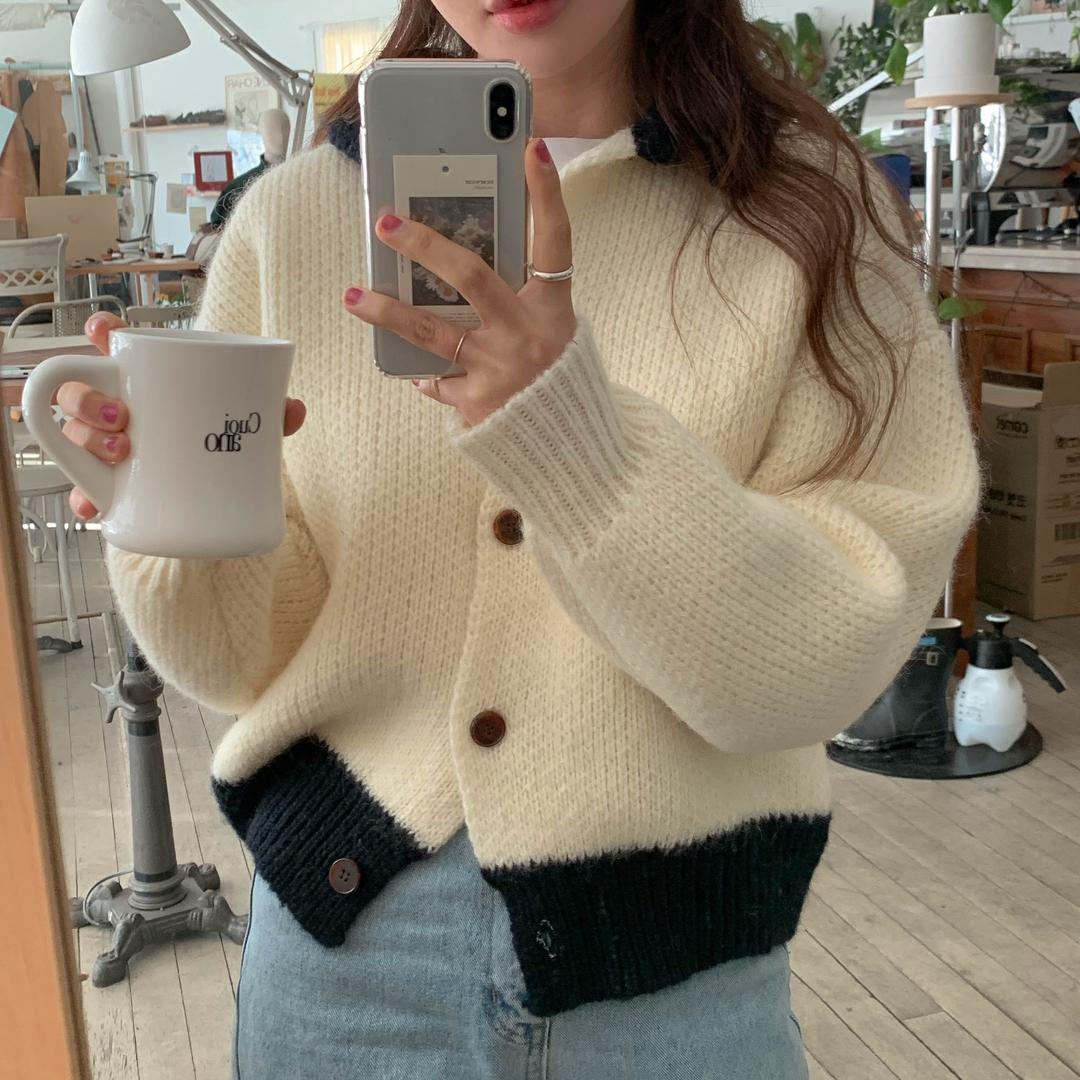 (unusually) fringe wool cardigan *당일배송가능*