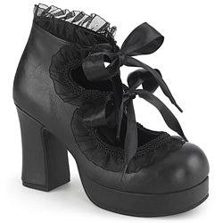 Gothika-53 - Black Vegan Leather / 10